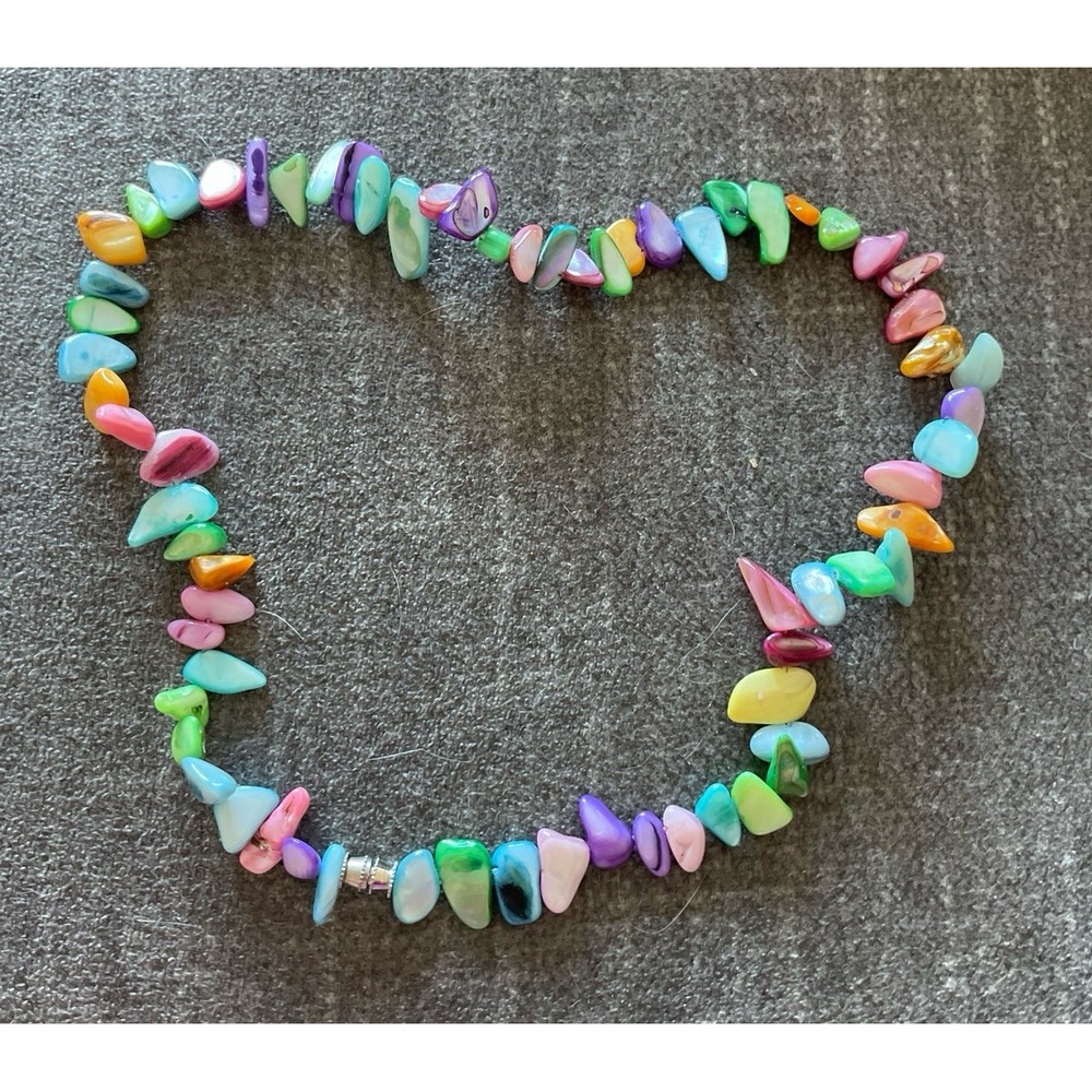 Irregular Colored Glass‎ Stacked Necklace Bohemian